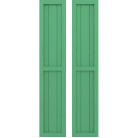 Americraft 3-Board Exterior Wood 2 Equal Panel Framed Board-n-Batten Shutters, ARW101BF311X73LPH